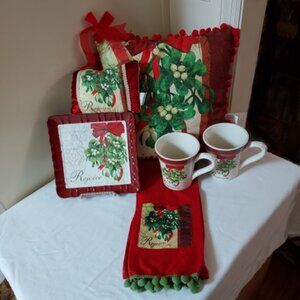 Vintage Cracker Barrel "Season of Peace"  "Rejoice" Holly Collection NWT